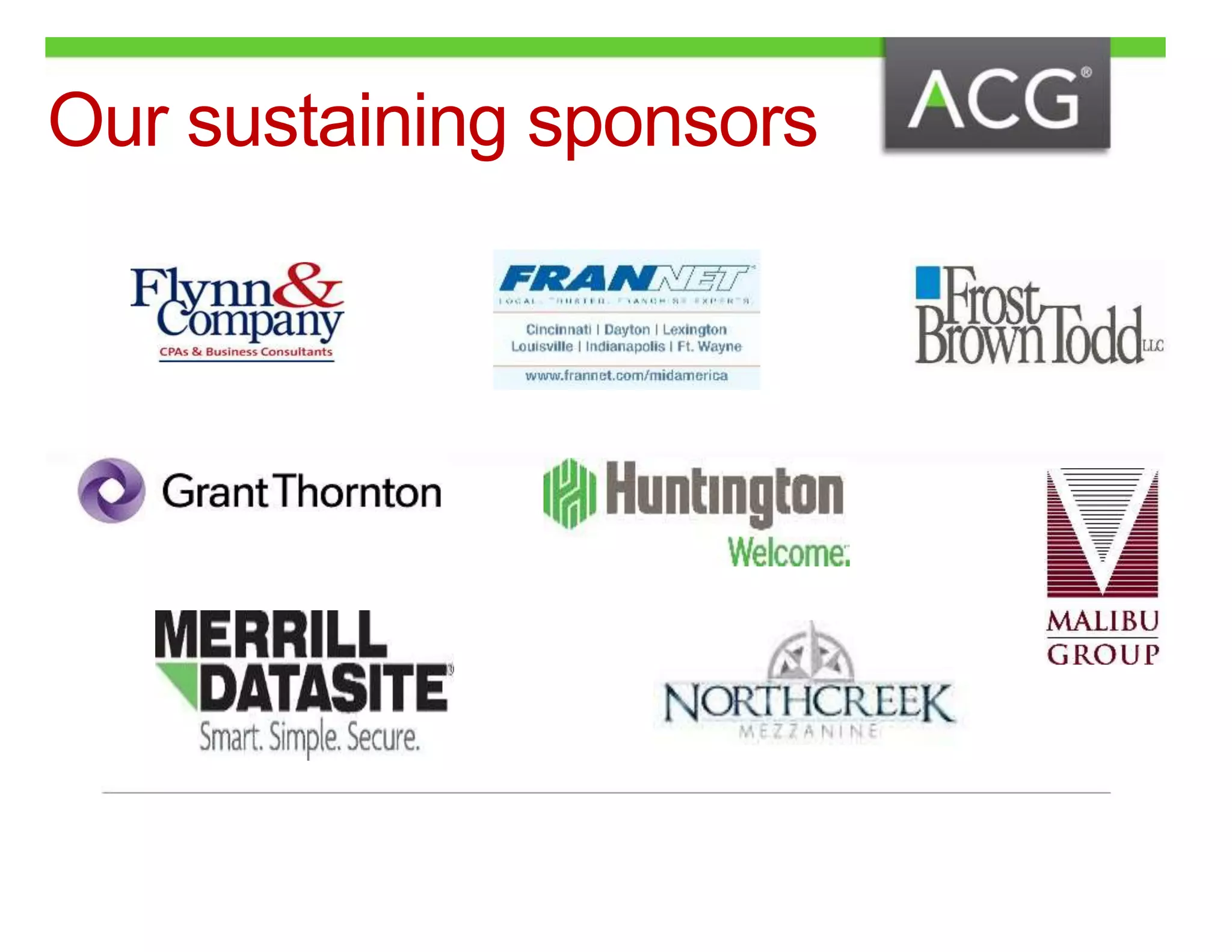 Our sustaining sponsors 
 