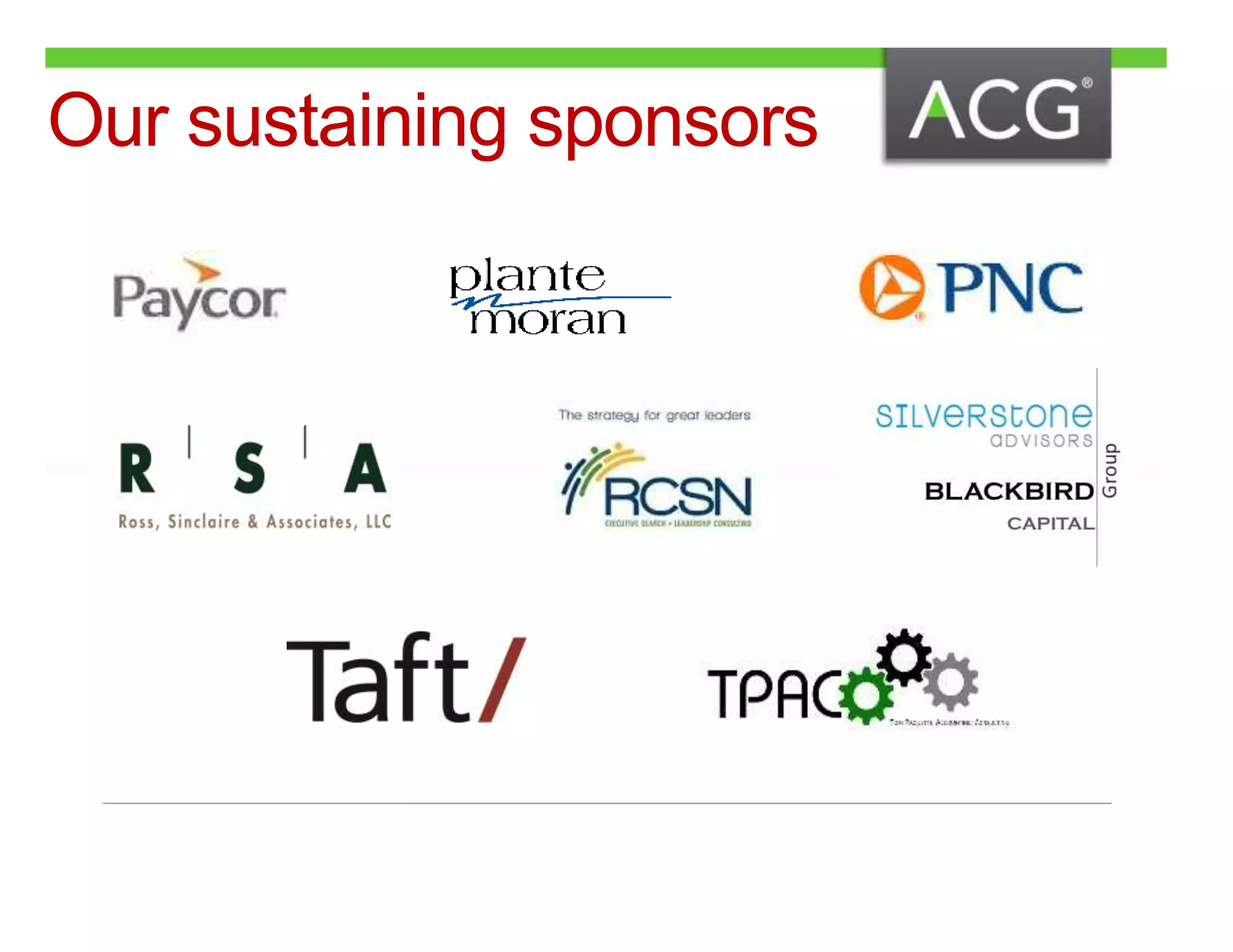 Our sustaining sponsors 
