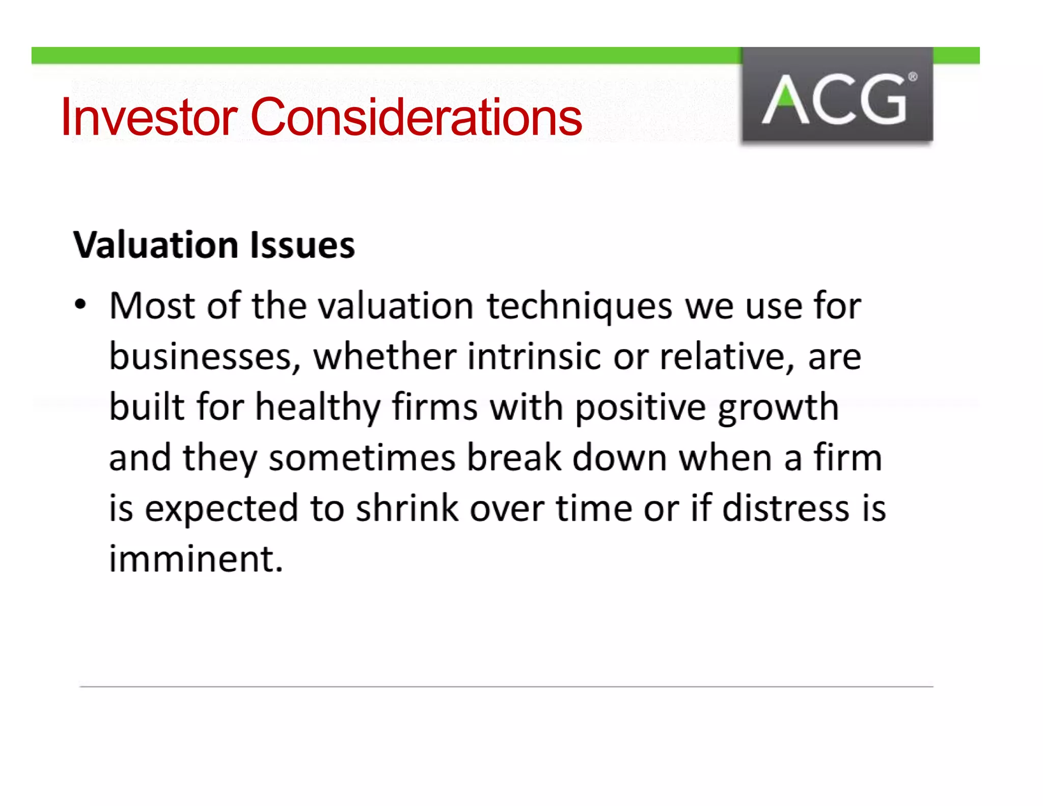 Investor Considerations 
 