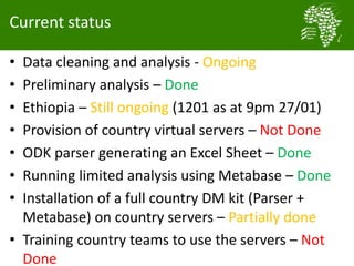 Baseline activities an data management