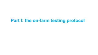 Draft chicken performance testing protocols: Deliberations with country teams 