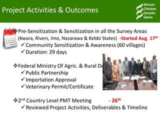 Overview of ACGG activities in Nigeria