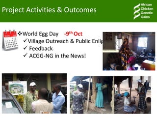 Overview of ACGG activities in Nigeria