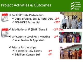 Overview of ACGG activities in Nigeria