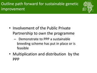 Long term genetic gains implementation plan