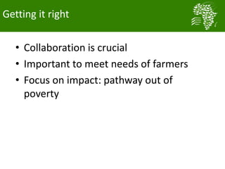 Long term genetic gains implementation plan