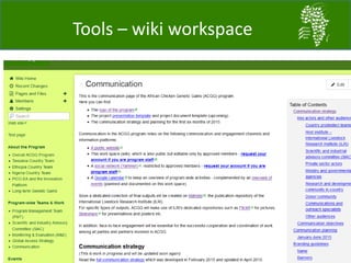 Tools – wiki workspace
 