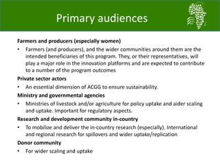 Communications and knowledge management in the African Chicken Genetic Gains program