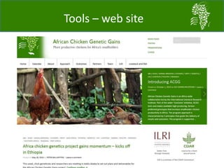Communications and Knowledge management in the African Chicken Genetic Gains program