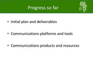 Communications and Knowledge management in the African Chicken Genetic Gains program