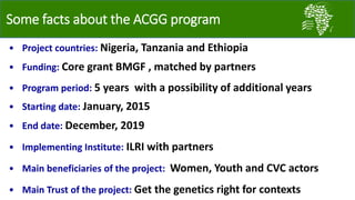 ACGG: A platform for testing, delivering, and continuously improving tropically-adapted chickens for productivity growth in sub-Saharan Africa