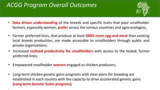 ACGG: A platform for testing, delivering, and continuously improving tropically-adapted chickens for productivity growth in sub-Saharan Africa