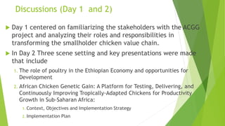 Summary of key outcomes from the first ACGG Ethiopia innovation platform (IP) meeting