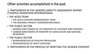 Gender related activities of ACGG-Ethiopia