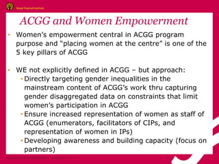 A gender strategy for ACGG