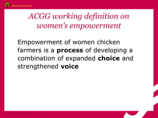 A gender strategy for ACGG
