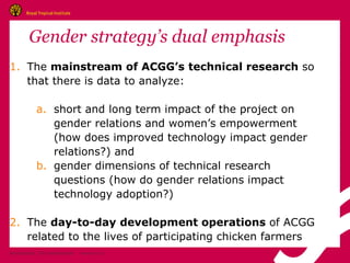 A gender strategy for ACGG