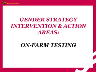 A gender strategy for ACGG