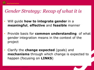 A gender strategy for ACGG