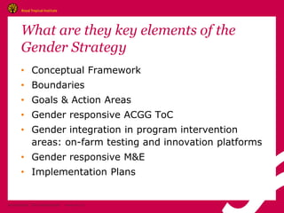 A gender strategy for ACGG