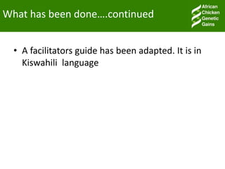 Gender in ACGG project: The case  of Tanzania