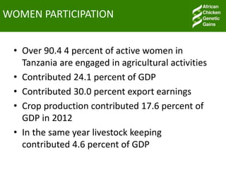 Gender in ACGG project: The case  of Tanzania