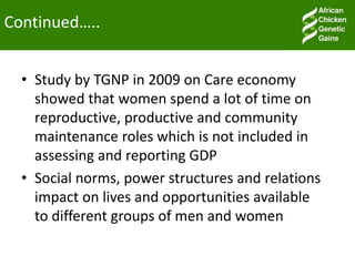 Gender in ACGG project: The case  of Tanzania