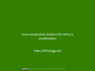Nigeria smallholder women poultry farmers reaping the benefits of ACGG project: Evidence from CIPs