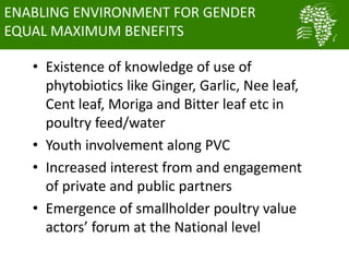 Nigeria smallholder women poultry farmers reaping the benefits of ACGG project: Evidence from CIPs