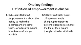 Lessons learnt from using gender analysis tools in Tanzania