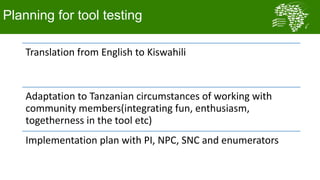 Lessons learnt from using gender analysis tools in Tanzania