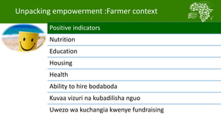 Lessons learnt from using gender analysis tools in Tanzania