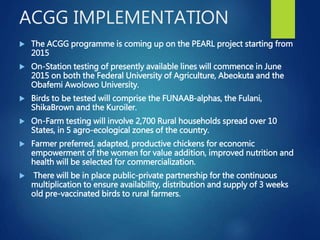 From PEARL project to ACGG in Nigeria