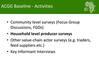 Baseline activities and data management for the African Chicken Genetic Gains program