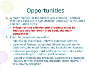 The role of chicken in the Tanzanian economy and opportunities for development: An overview
