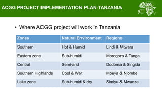  Summary of key outcomes from the first ACGG Tanzania innovation platform (IP) meeting