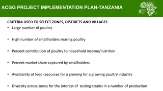  Summary of key outcomes from the first ACGG Tanzania innovation platform (IP) meeting