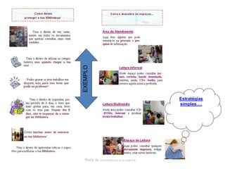 Rede de Bibliotecas Escolares
EXEMPLO
Estratégias
simples….
 