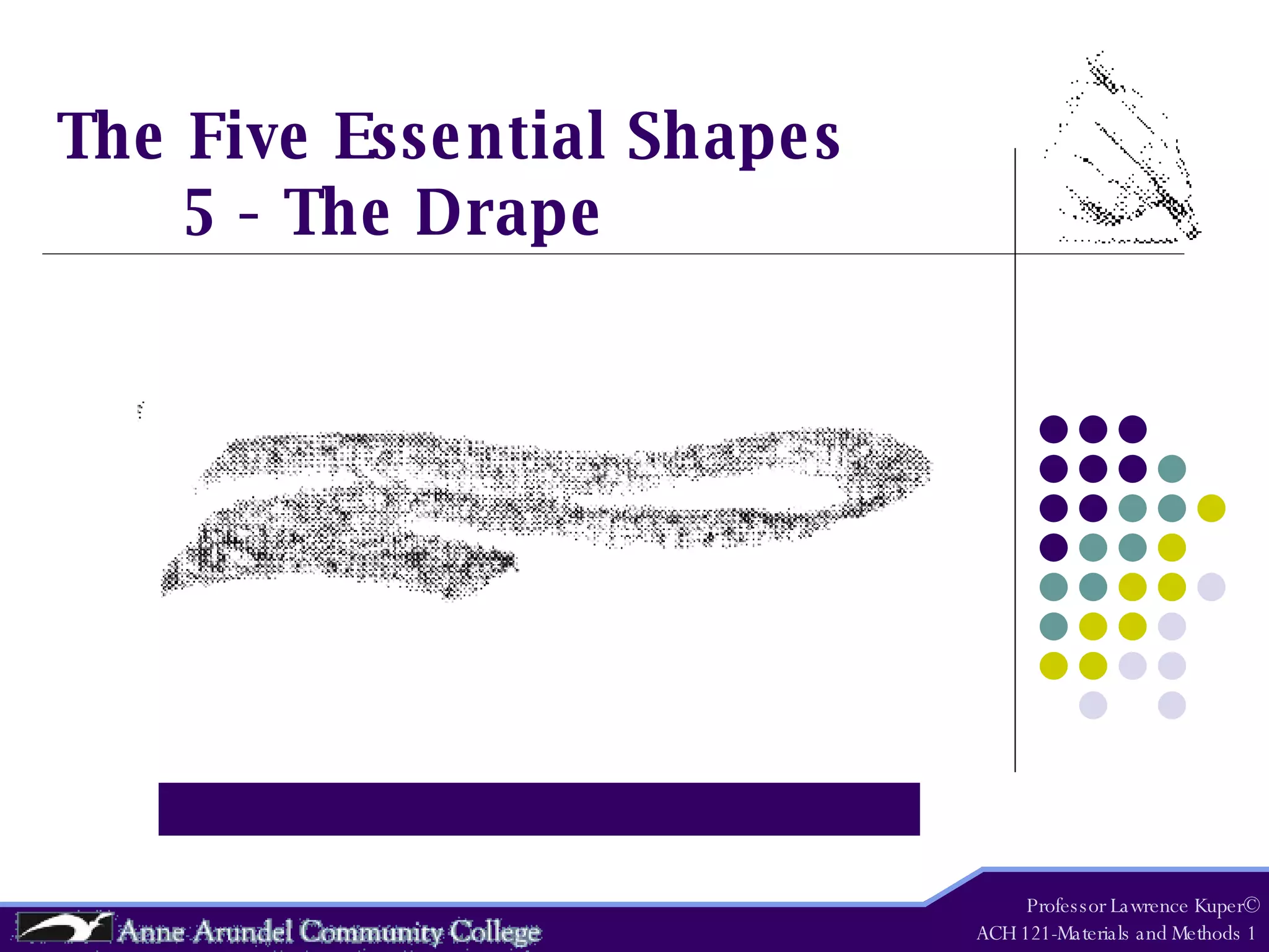 The Five Essential Shapes 5 - The Drape Professor Lawrence Kuper© ACH 121-Materials and Methods 1 