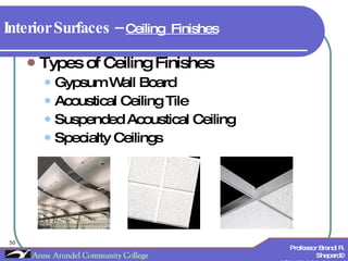 ACH 121 Lecture 14 (Finishes) | PPT