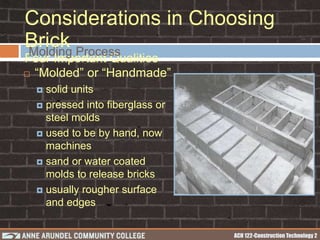 ACH 122 Lecture 05a (Brick Masonry) | PPTX