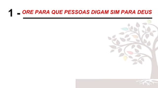 1 - ______________________ORE PARA QUE PESSOAS DIGAM SIM PARA DEUS
 