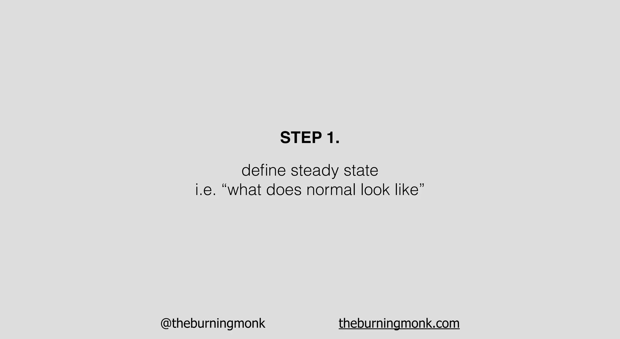 @theburningmonk theburningmonk.com
STEP 1.
deﬁne steady state
i.e. “what does normal look like”
 