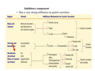 Inhibitory component
• Has a very strong influence on gastric secretion
31
 