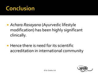 Achar Rasayana in Cardiac health- Dr. Vikas | PPTX