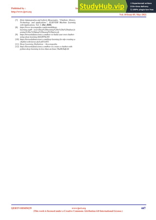 A Chatbot For Medical Purpose Using Deep Learning | PDF