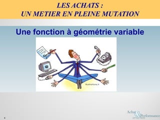 LES ACHATS :
UN METIER EN PLEINE MUTATION
Une fonction à géométrie variable
4
 