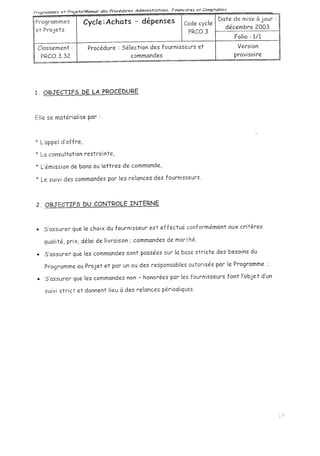 Achats depenses  procedure interne