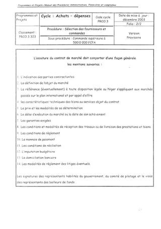 Achats depenses  procedure interne