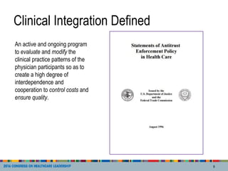 A Step-by-Step Approach to A Clinically Integrated Network | PPTX